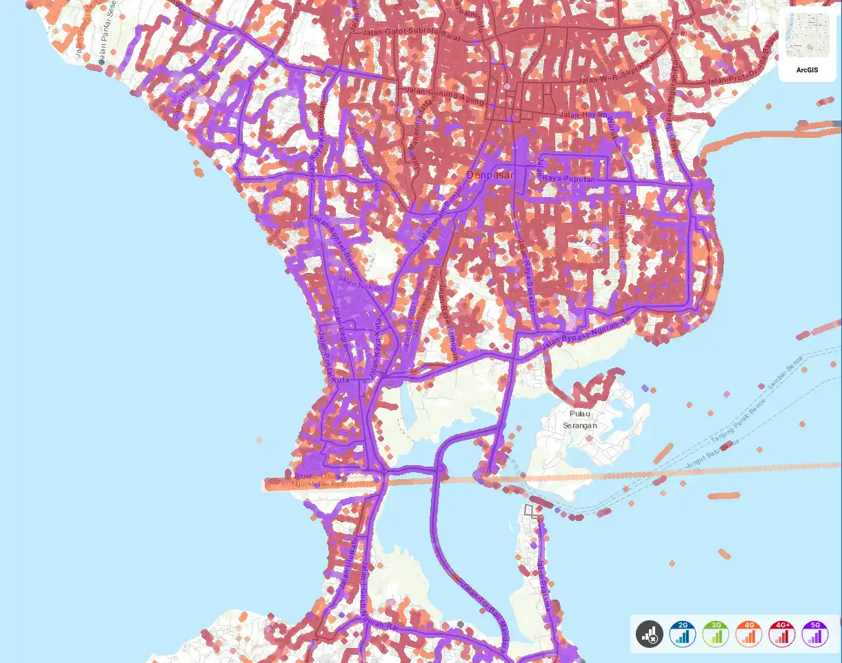 5G Coverage in South of Bali