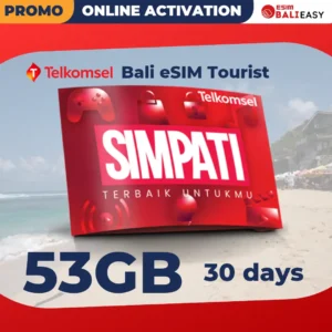 Telkomsel Simpati Bali eSIM Tourist 53 GB - 30 days
