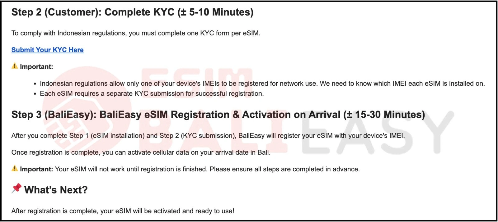 How to Order and Install eSIM from BaliEasy KYC