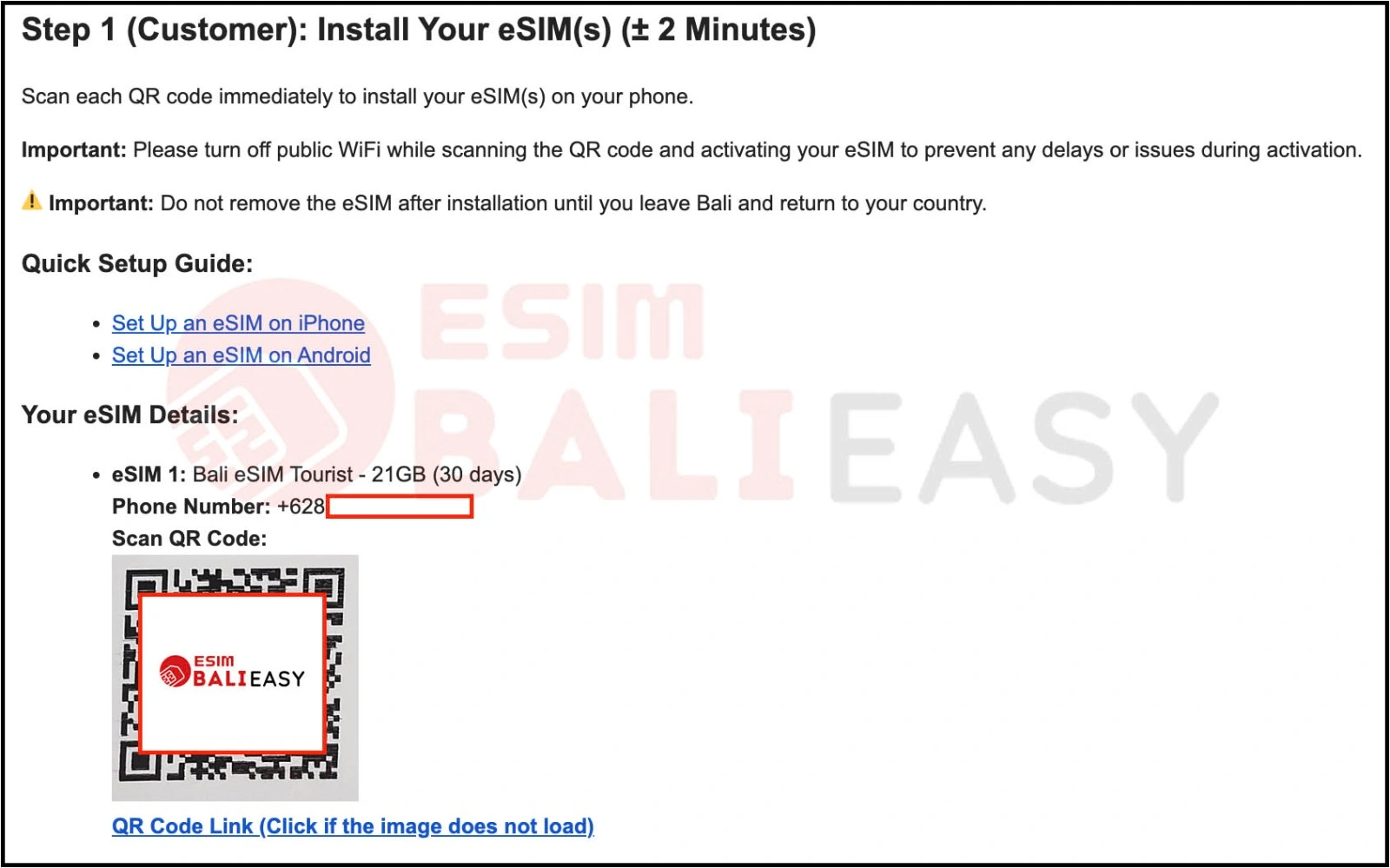 How to Order and Install eSIM from BaliEasy QR