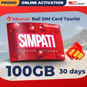 Telkomsel Simpati Bali SIM card Tourist 100 GB - 30 Days