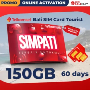 Telkomsel Simpati Bali SIM card Tourist 150 GB - 60 Days
