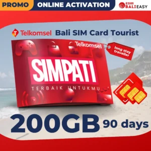 Telkomsel Simpati Bali SIM card Tourist 200 GB - 90 Days