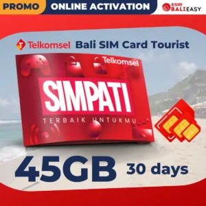 Telkomsel Simpati Bali SIM card Tourist 45 GB - 30 Days