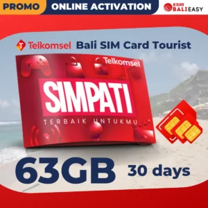 Telkomsel Simpati Bali SIM card Tourist 63 GB - 30 Days