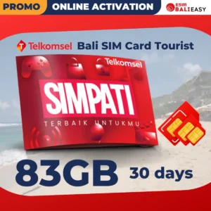 Telkomsel Simpati Bali SIM card Tourist 83 GB - 30 Days