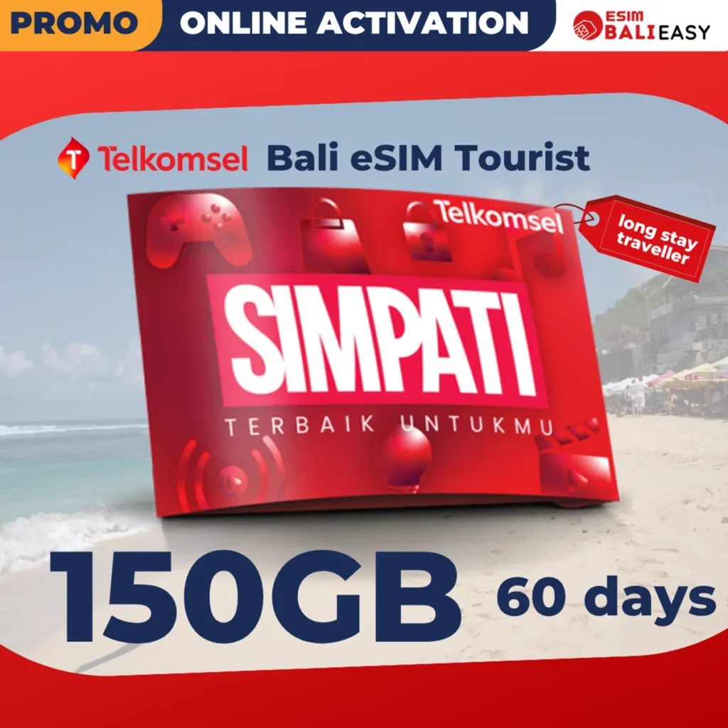 Telkomsel Simpati Bali eSIM Tourist 150 GB - 60 Days