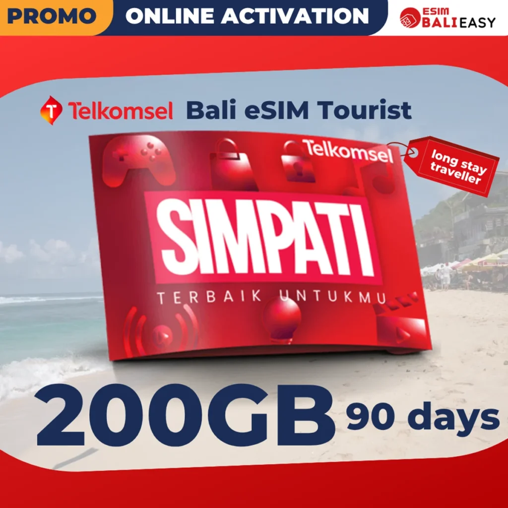 Telkomsel Simpati Bali eSIM Tourist 200 GB - 90 Days