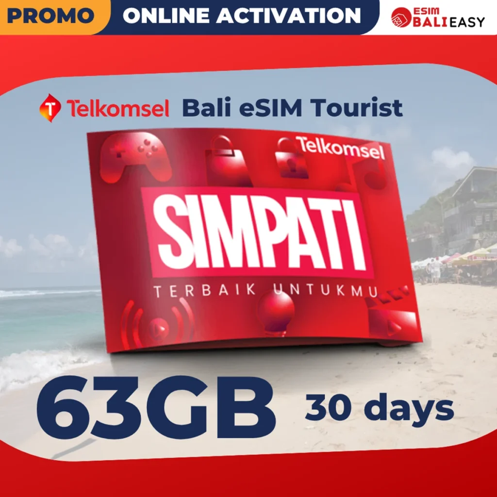Telkomsel Simpati Bali eSIM Tourist 63 GB