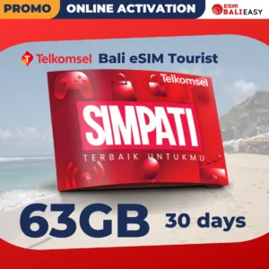 Telkomsel Simpati Bali eSIM Tourist 63 GB
